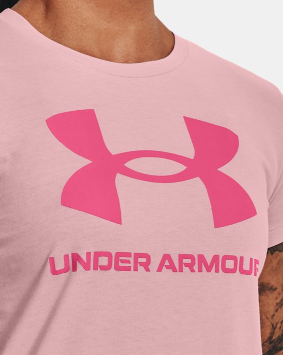 Women's UA Sportstyle Graphic Short Sleeve, Pink, pdpMainDesktop image number 3